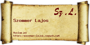 Szommer Lajos névjegykártya